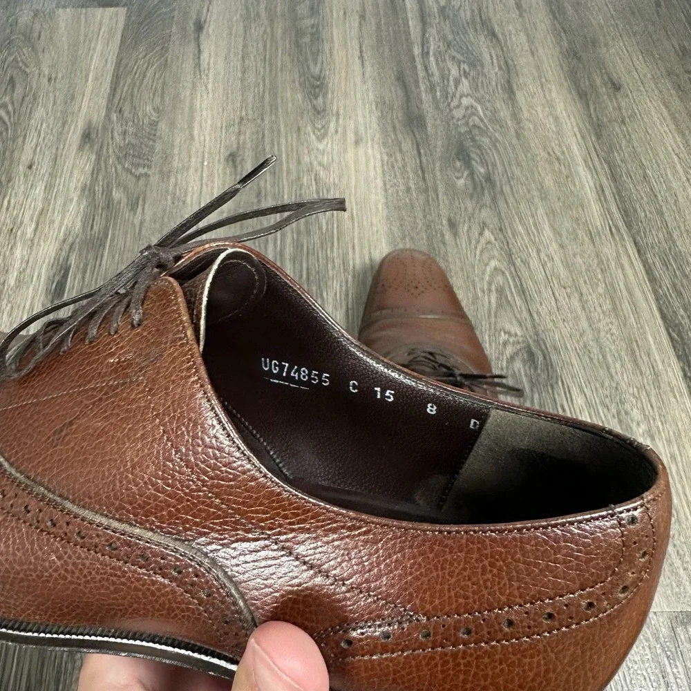Authentic Salvatore Ferragamo Lane Cap Toe Medallion Oxfords shoes Men's 8D